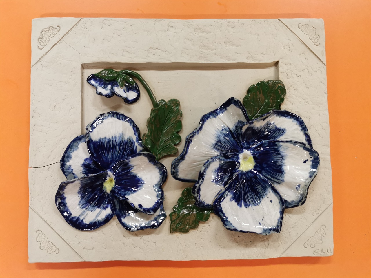 Tableau floral en grès Coralie Lebeau